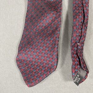100% Silk Neck Tie Made In USA Red Vintage 90s Business‎ Law Classic 3"